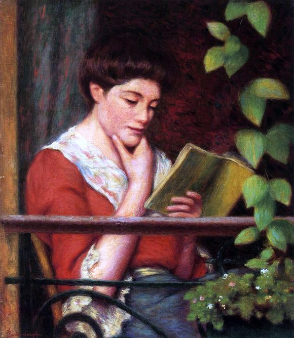  Federico Zandomeneghi Reading by a Window - Art Print