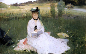  Berthe Morisot Reading with Green Umbrella - Art Print