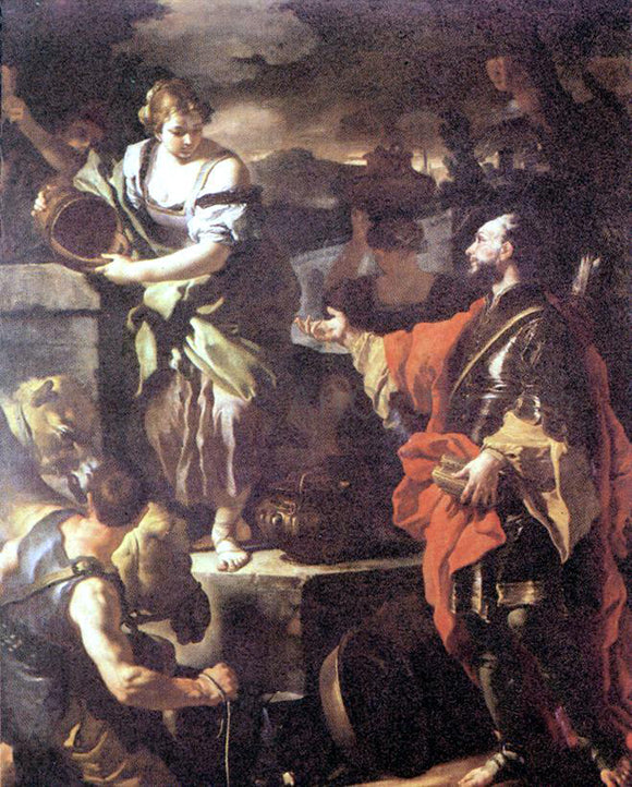  Francesco Solimena Rebecca and Eleazer - Art Print