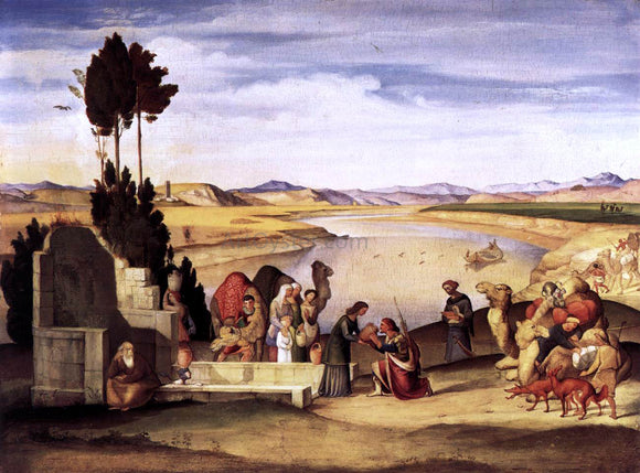  Johann Alban Ramboux Rebecca and Eliezer at the Well - Art Print