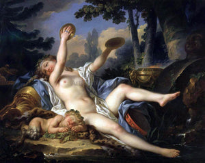  Jean-Simon Berthelemy Reclining Bacchante Playing the Cymbals - Art Print