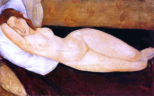  Amedeo Modigliani Reclining Nude, Head Resting on Right Arm (also known as Nude on a Couch) - Art Print