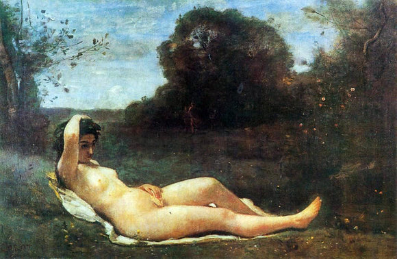  Jean-Baptiste-Camille Corot Reclining Nymph - Art Print