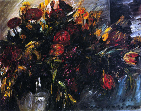  Lovis Corinth Red and Yellow Tulips - Art Print