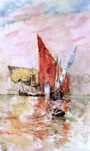  Frank Duveneck Red Sail, Venice - Art Print