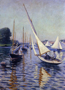  Gustave Caillebotte Regatta at Argenteuil - Art Print