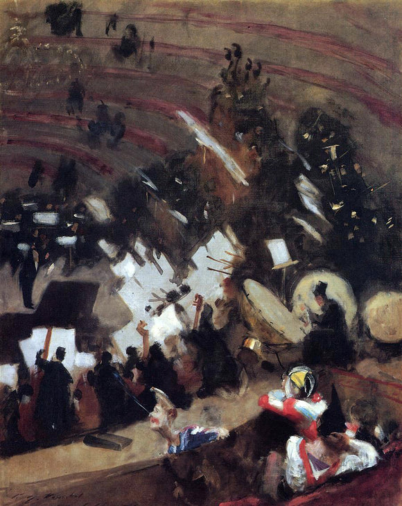  John Singer Sargent Rehearsal of the Pas de Loup Orchestra at the Cirque d'Hiver - Art Print
