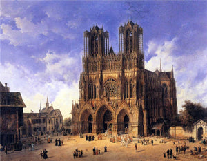  Domenico Quaglio Reims Cathedral - Art Print