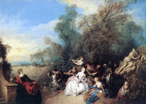  Jean Joseph Pater Relaxing in the Country - Art Print
