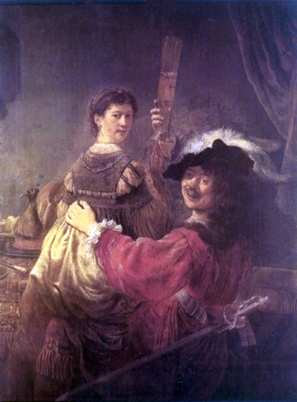  Rembrandt Van Rijn Rembrandt and Saskia in the Scene of the Prodigal Son in the Tavern - Art Print