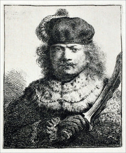  Rembrandt Van Rijn Rembrandt with a Drawn Saber - Art Print