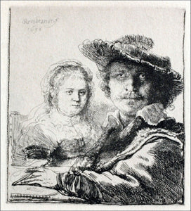  Rembrandt Van Rijn Rembrandt with his Wife - Art Print