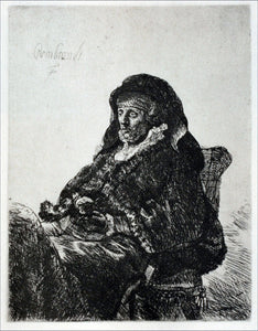  Rembrandt Van Rijn Rembrandt's Mother in a Widow's Dress - Art Print