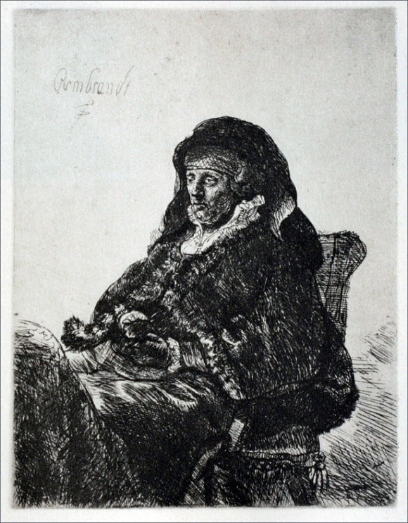  Rembrandt Van Rijn Rembrandt's Mother in a Widow's Dress - Art Print