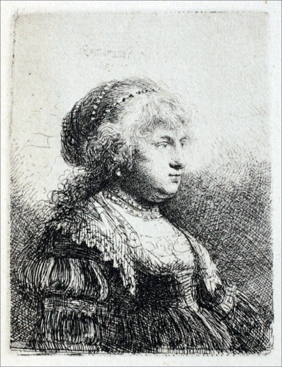  Rembrandt Van Rijn Rembrandt's Wife with Pearls in her Hair - Art Print