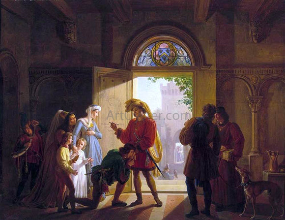  Pierre Revoil Rene d'Anjou at Palamede de Forbin - Art Print