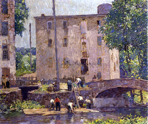  Robert Spencer Repairing the Bridge - Art Print