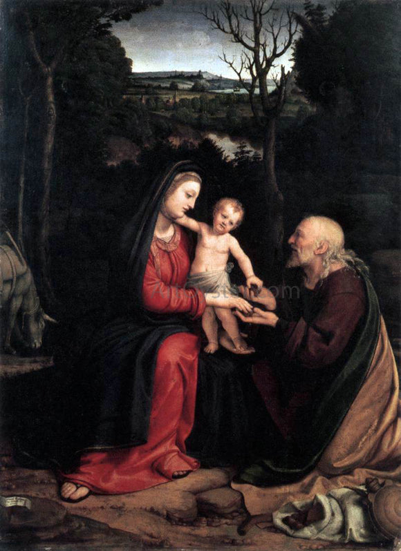  Andrea Solario Rest During the Flight to Egypt - Art Print
