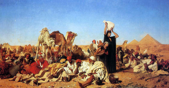 Leopold Karl Muller Rest in the Desert near Gizha - Art Print