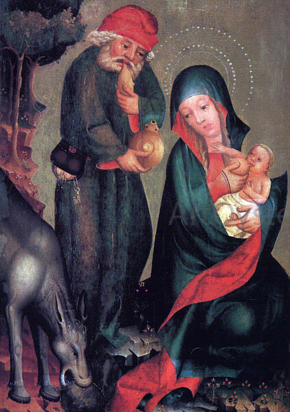 Master Bertram Rest on the Flight to Egypt, Panel from Grabow Altarpiece - Art Print
