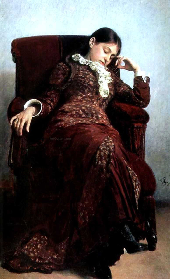  Ilia Efimovich Repin Rest. Portrait of Vera Repina, Artist's Wife - Art Print