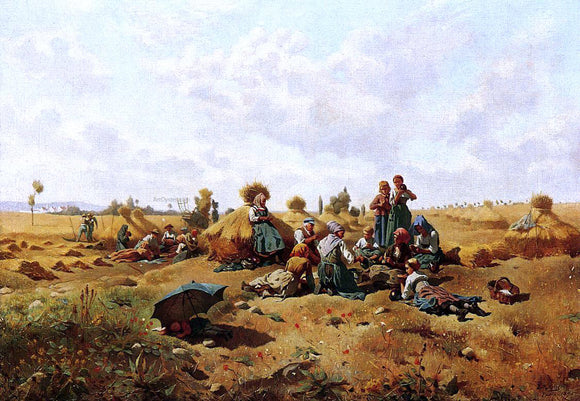  Daniel Ridgway Knight Resting Harvesters - Art Print