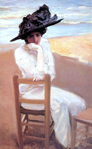  Cecilio Pla y Gallardo Retrato en la Playa - Art Print