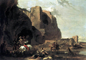  Nicolaes Berchem Return from the Falcon Hunt - Art Print