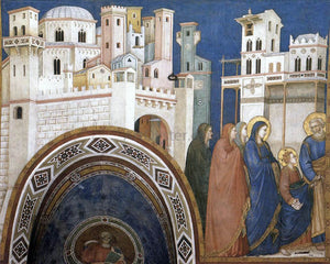  Giotto Di Bondone Return of Christ to Jerusalem (North transept, Lower Church, San Francesco, Assisi) - Art Print