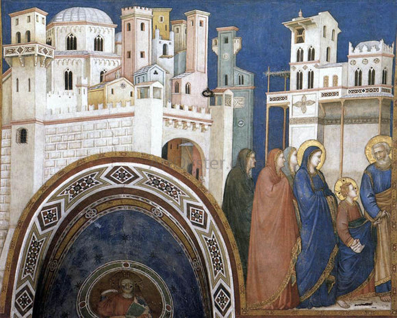  Giotto Di Bondone Return of Christ to Jerusalem (North transept, Lower Church, San Francesco, Assisi) - Art Print