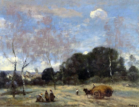  Jean-Baptiste-Camille Corot Return of the Hayers to Marcoussis - Art Print