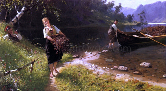  Hans Dahl Returning from a Day's Outing - Art Print