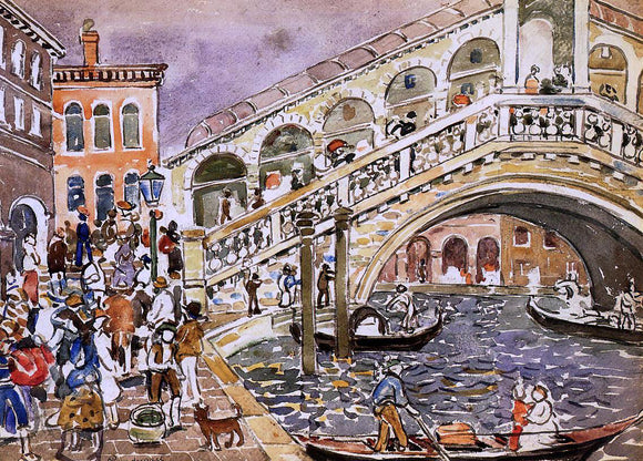  Maurice Prendergast Rialto Bridge (also known as The Rialto Bridge, Venice) - Art Print
