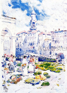  Frederick Childe Hassam Rialto Market, Venice - Art Print