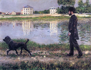  Gustave Caillebotte Richard Gallo and His Dog at Petit Gennevilliers - Art Print