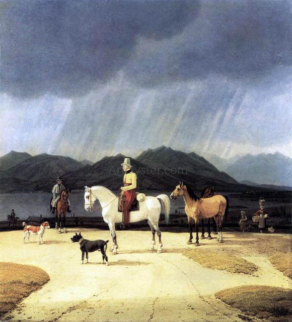  Wilhelm Von Kobell Riders at the Tegernsee - Art Print