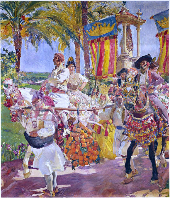 Joaquin Sorolla Y Bastida Riding in a group, Valencia - Art Print