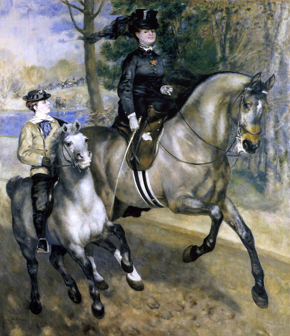  Pierre Auguste Renoir Riding in the Bois de Boulogne (also known as Madame Henriette Darras or The Ride) - Art Print