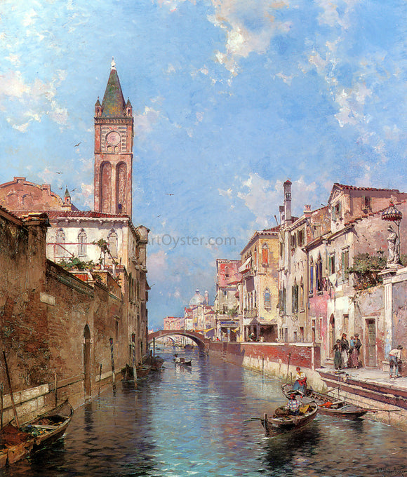  Franz Richard Unterberger Rio St. Barnaba, Venice - Art Print