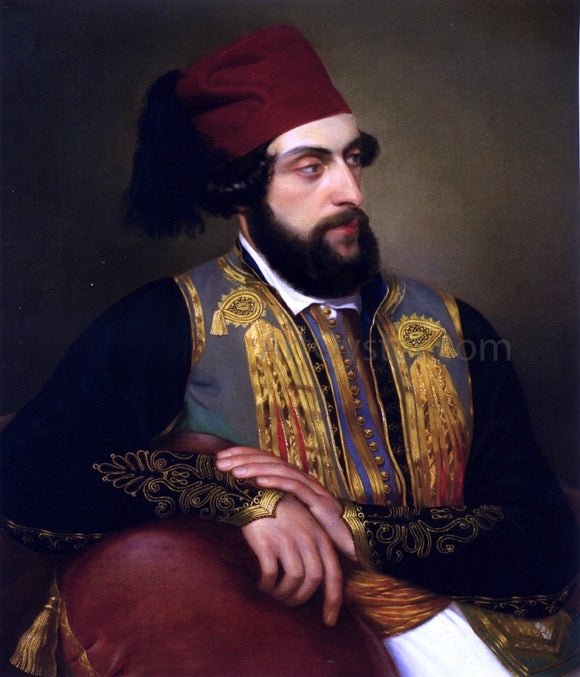  Felice Schiavoni Ritratto Maschile in Costume Greco - Art Print