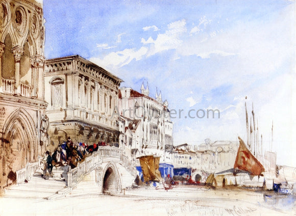  William Callow RWS Riva degli Schiavoni, Venice - Art Print