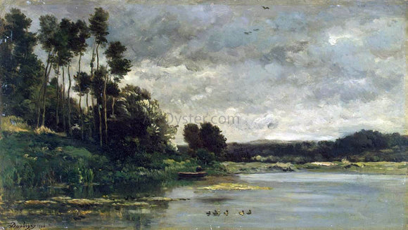  Charles Francois Daubigny River Bank - Art Print