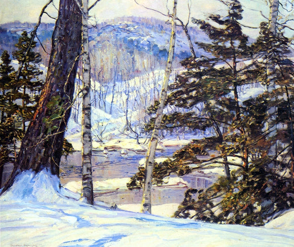  George Gardner Symons River Bank with Snow - Art Print