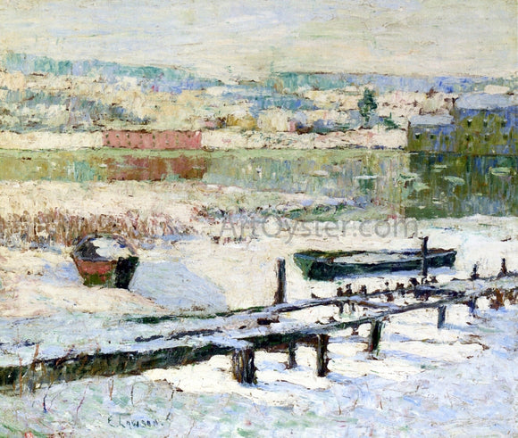  Ernest Lawson River in Winter - Art Print