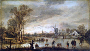  Aert Van der Neer River in Winter - Art Print