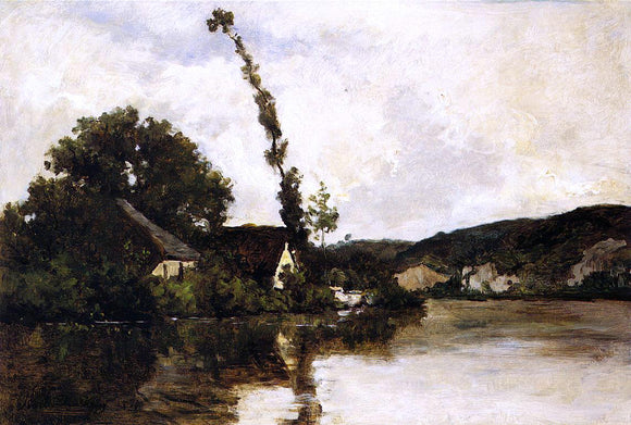  Karl-Pierre Daubigny River Landscape - Art Print