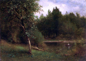  George Inness River Landscape - Art Print