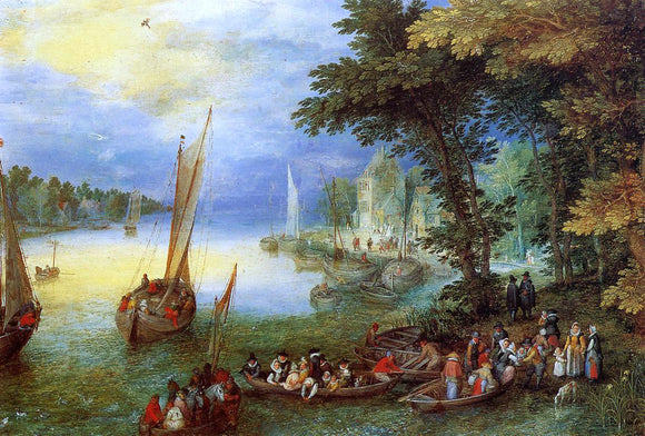  The Elder Jan Bruegel River Landscape - Art Print