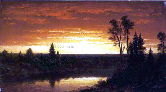  John W Casilear River Sunset - View of the Catskills - Art Print