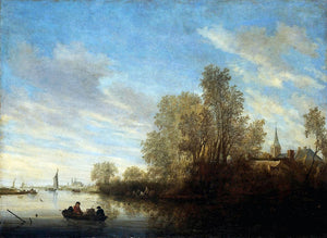  Salomon Van Ruysdael River View near Deventer - Art Print